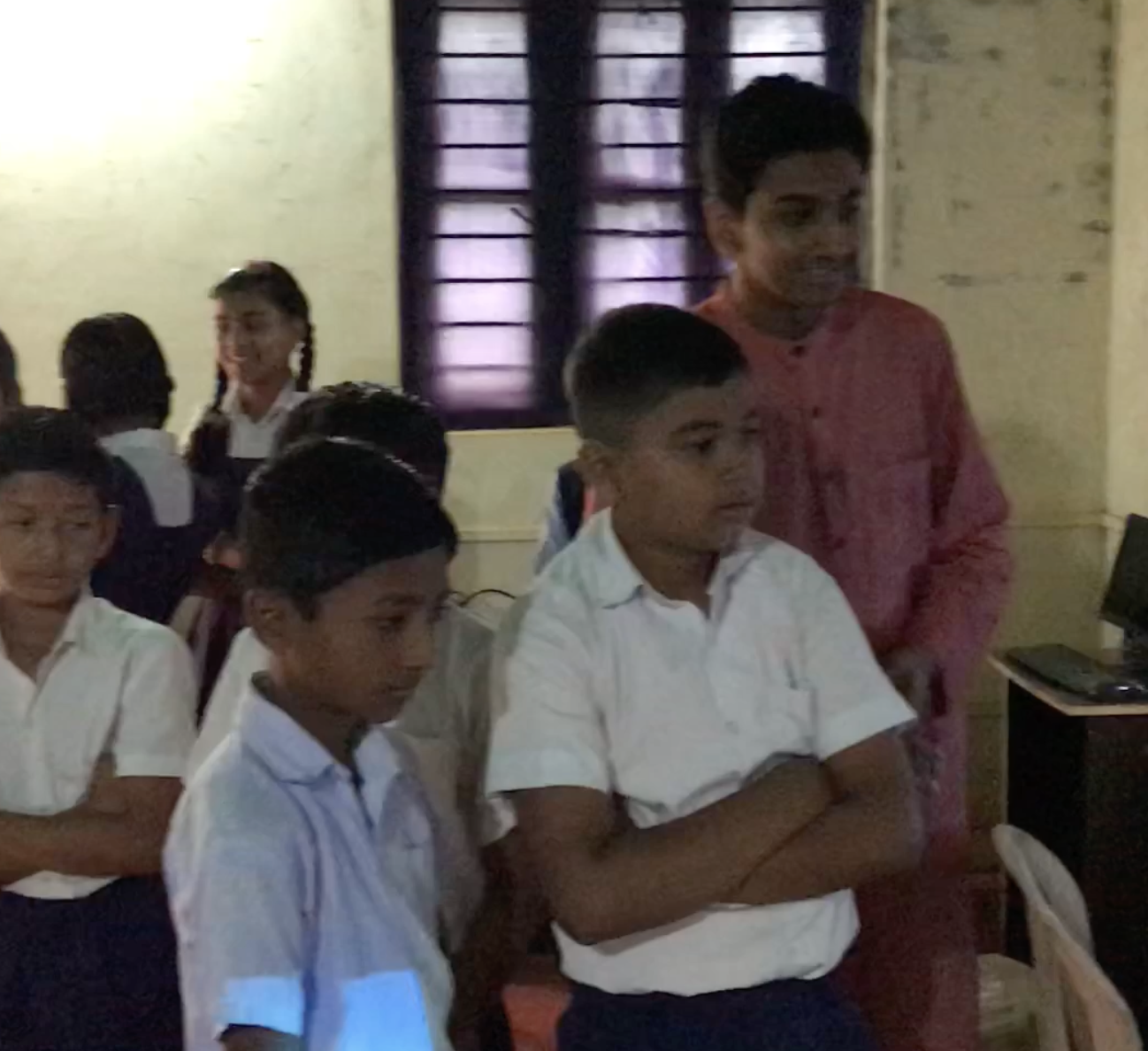 Students learning in classroom at Adkur, India - part of our computer education initiative